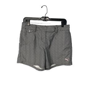 Puma Sport Lifestyle black white zigzag athletic golf shorts women's size 6